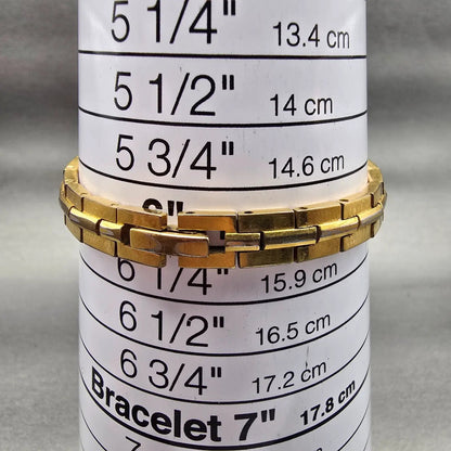 Seiko Watch Women 13mm Gold Dial Gold Tone Rectangle 2E20-7479 New Battery VTG9
