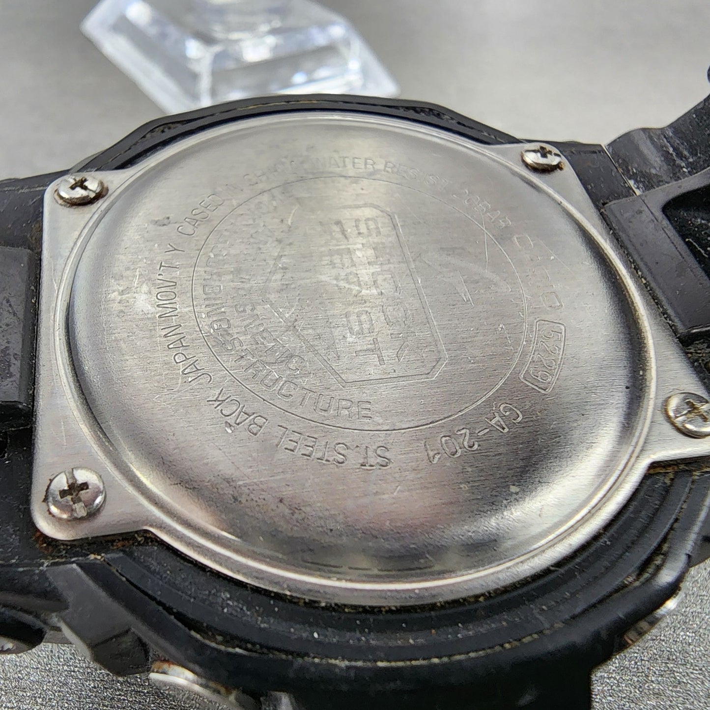 Casio GShock GA201 Watch Men 53mm Black Analog Digital Alarm Chrono New Batt9