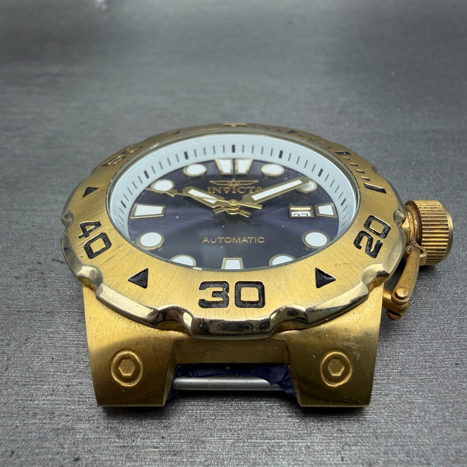 Invicta Pro Diver Exclusive Automatic Watch Men 51mm Blue Dial Gold 23505 PARTS3