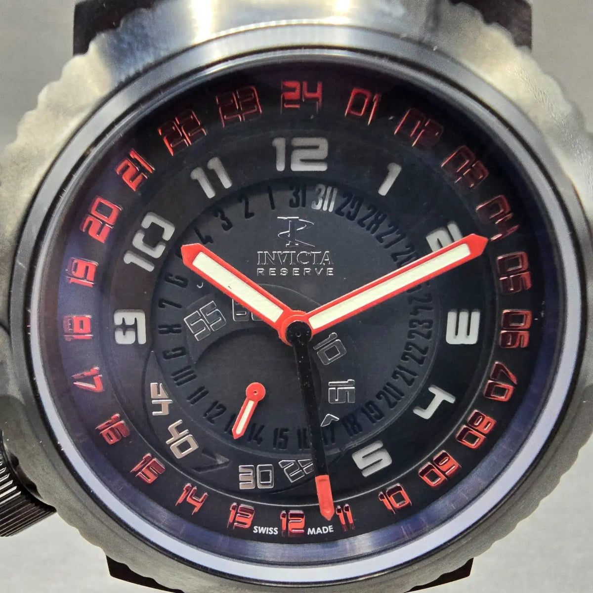 Invicta Russian Diver GMT Watch Men 50mm Black Dial Black Red Date 10011 New Bat1