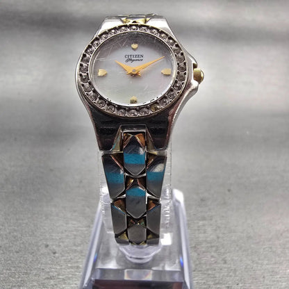 Citizen Elegance Watch Women 21mm MOP Dial Two Tone Gemmed 5920-S78992 New Batt5
