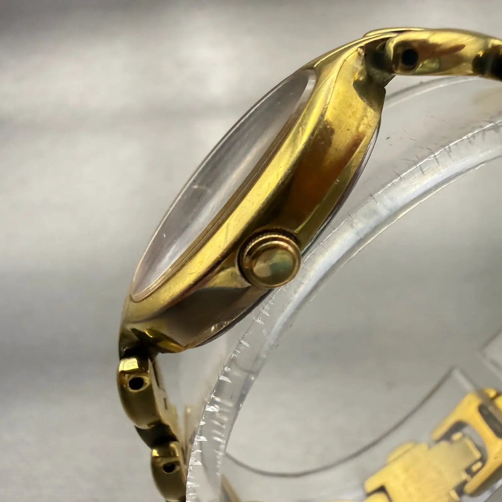 Seiko Lucent Watch Women 17mm White Dial Gold Tone Oval 4N21-5350 New Battery2