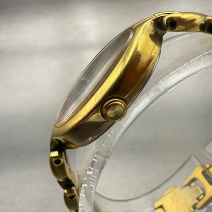 Seiko Lucent Watch Women 17mm White Dial Gold Tone Oval 4N21-5350 New Battery2
