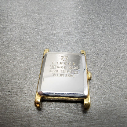 Seiko Tank Watch Women 18mm White Dial Gold Tone Rectangle 2c205019 New Battery10