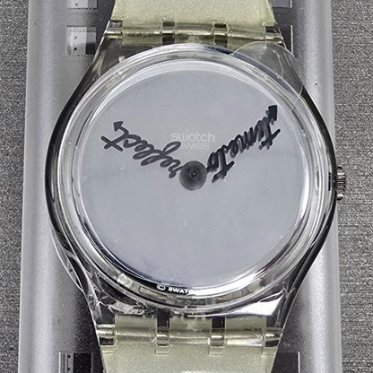 Swatch Time to Reflect Watch Men 34mm Silver Dial Clear Case GZ143 New Batt NOS1