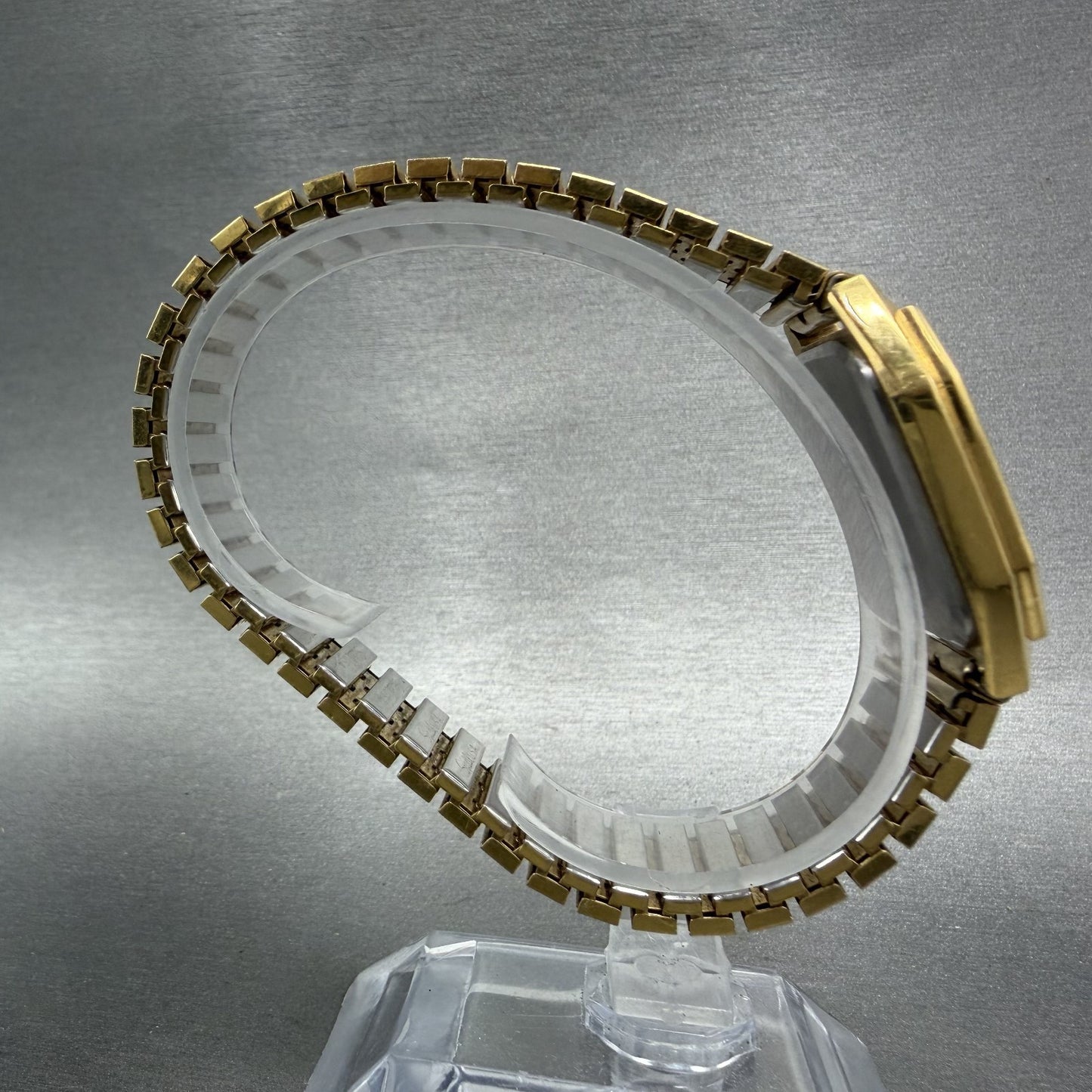 Lucien Piccard Dufonte Tank Watch Men 29mm Gold Dial Gold Tone Octagon New Batt8