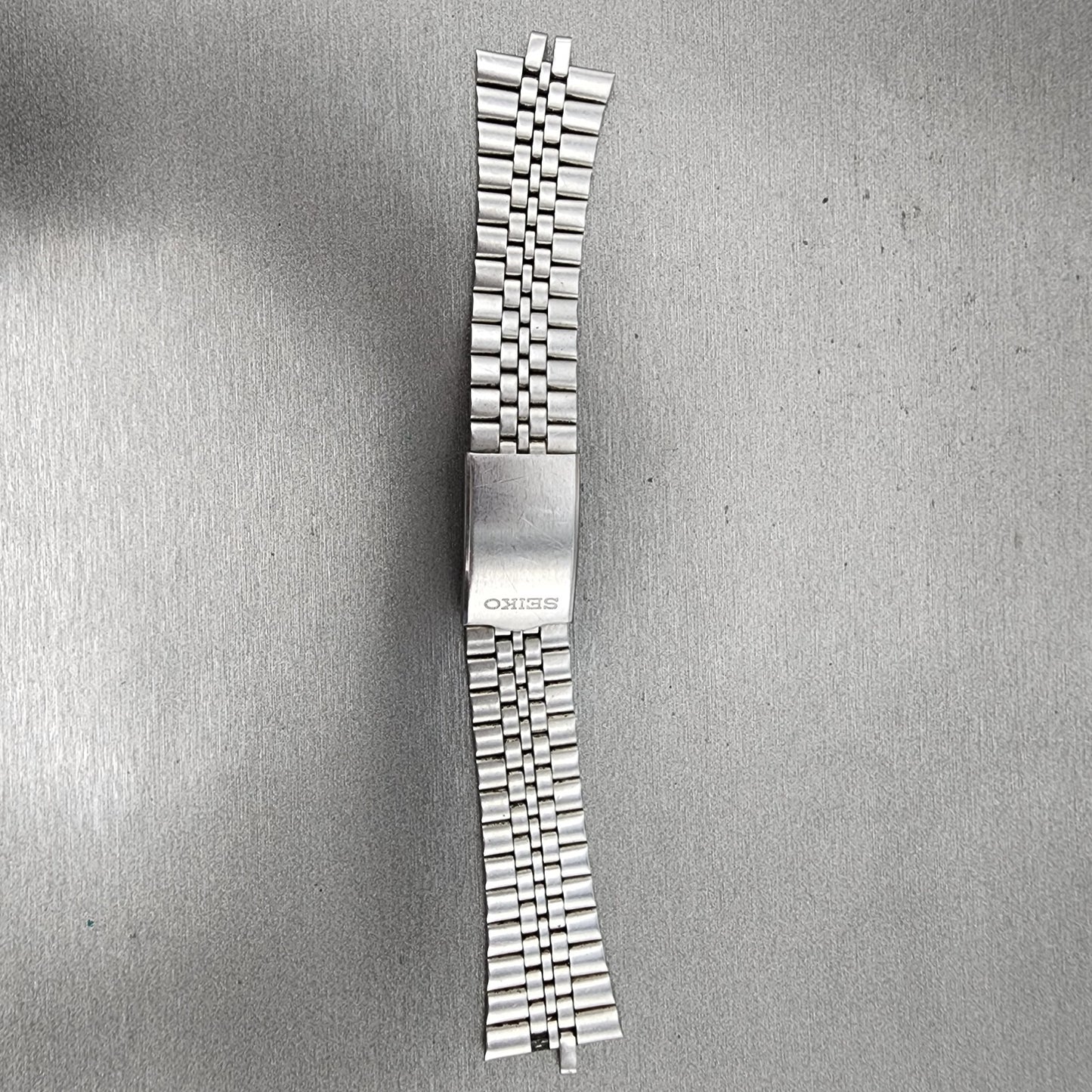 VTG Seiko Watch Bracelet 20mm Stainless Steel 5 Link Tri Folding Clasp no endlin0