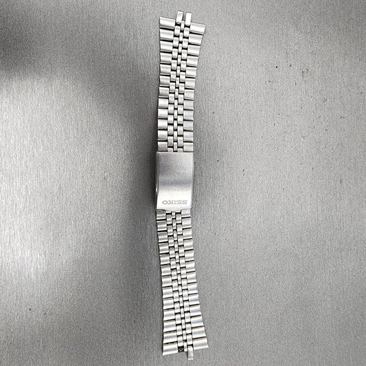 VTG Seiko Watch Bracelet 20mm Stainless Steel 5 Link Tri Folding Clasp no endlin0