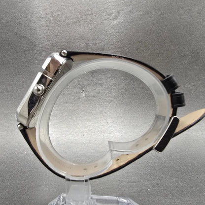 Marc Jacobs Monogram Watch Women 23mm Black Dial Silver Tone Oval New Battery6