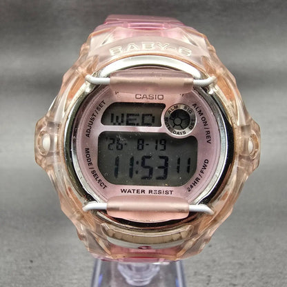 Casio Baby-G GB-169U Watch Women 43mm Pink Dial Clear Case Chrono Alarm New Batt1
