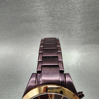 Fossil Modern Courier Watch Women 36mm Brown Dial Purple Tone Chrono New Battery4
