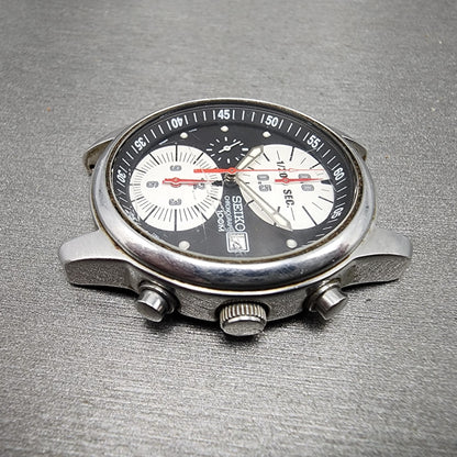 Seiko Chronograph Watch Men 37mm Black Dial Silver Tone Date 7t920bm0 New Batt5