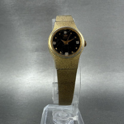 Seiko Watch Women 20mm Black Dial Gold Tone Round 8Y21-0020 New Battery5