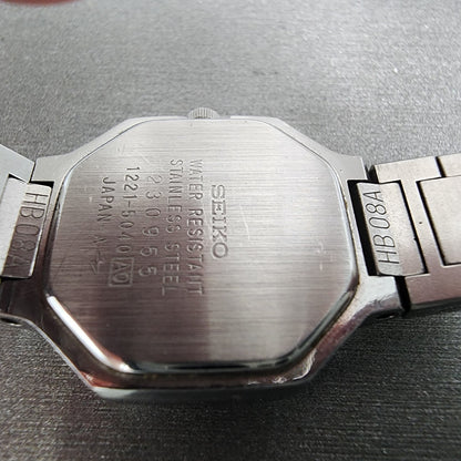 Seiko Watch Women 23mm White Dial Stainless Steel Octagon 12215040 New Battery9