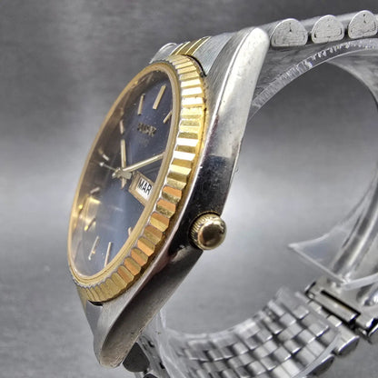 Pulsar President Watch Men 35mm Blue Dial Two Tone Daydate Round V533-8B50 PARTS3
