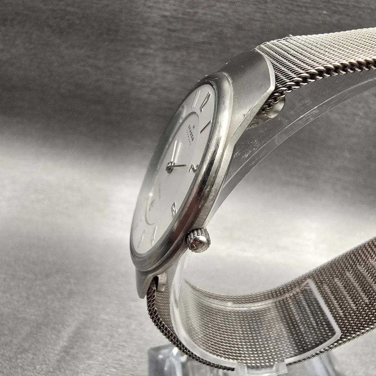 Skagen Watch Men 34mm White Dial Titanium Date Round 533LTTW New Battery2