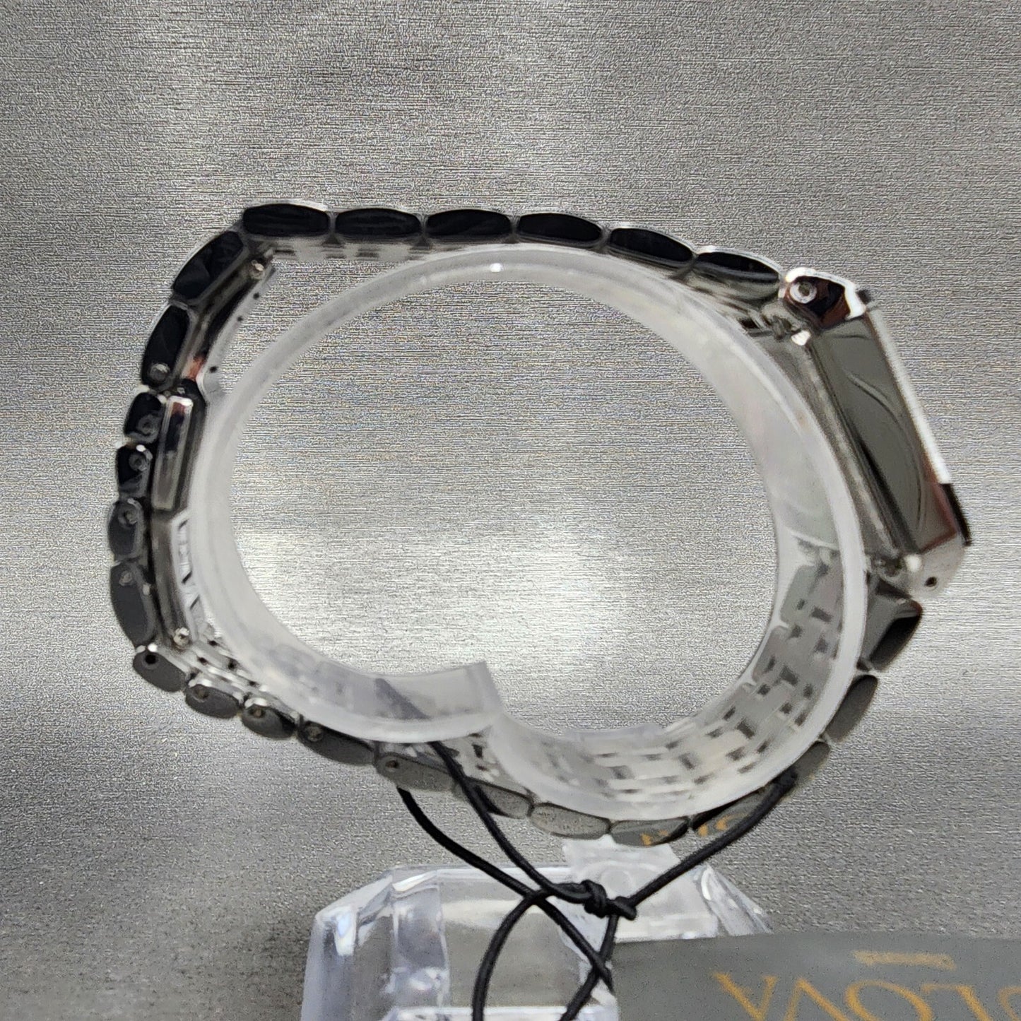 Bulova Quadra Tank Watch Women 21mm Black Dial Two Tone Rectangle 98P185 CHIPPED8