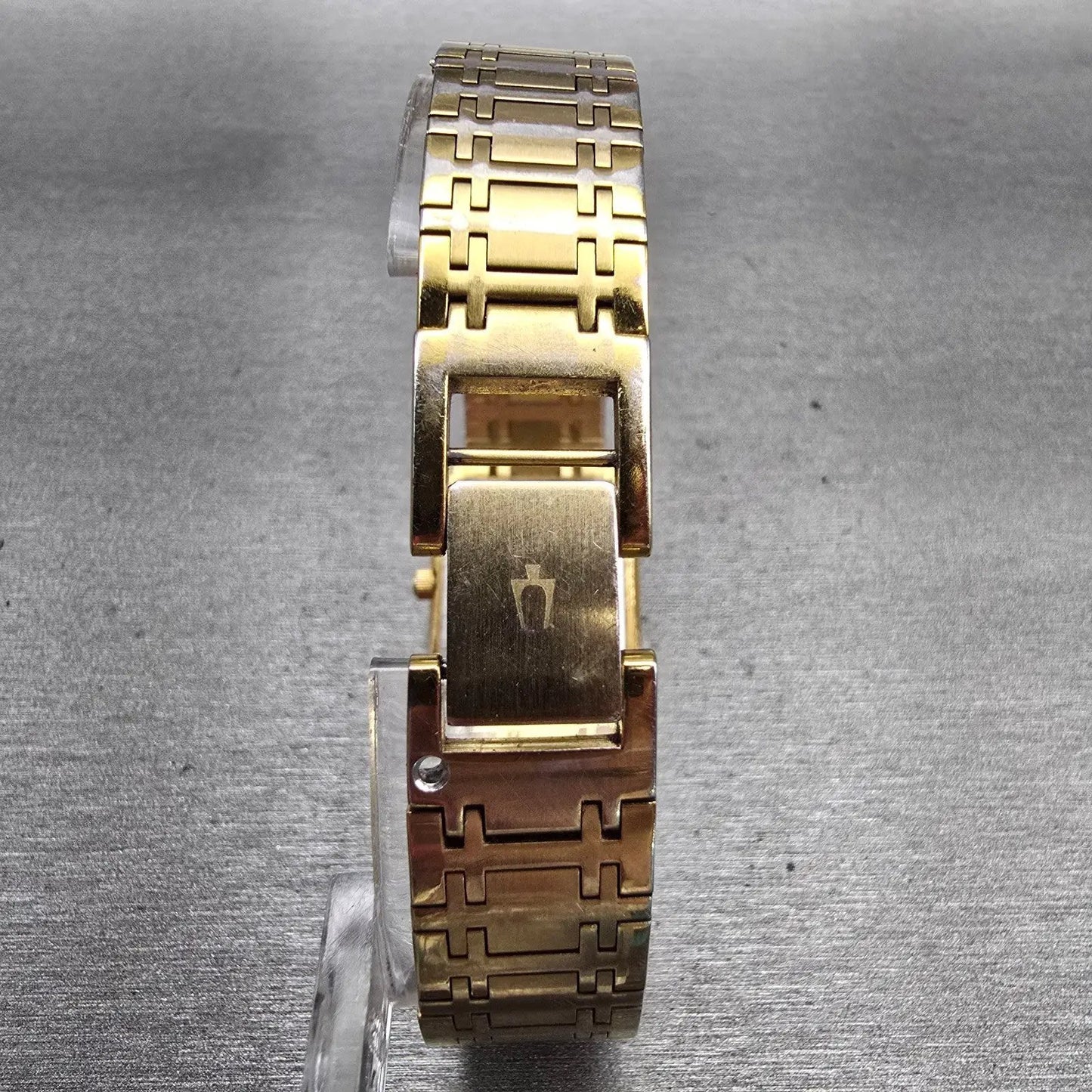 Bulova Watch Women 20mm Gold Dial Gold Tone Rectangle Vintage New Battery 97L447