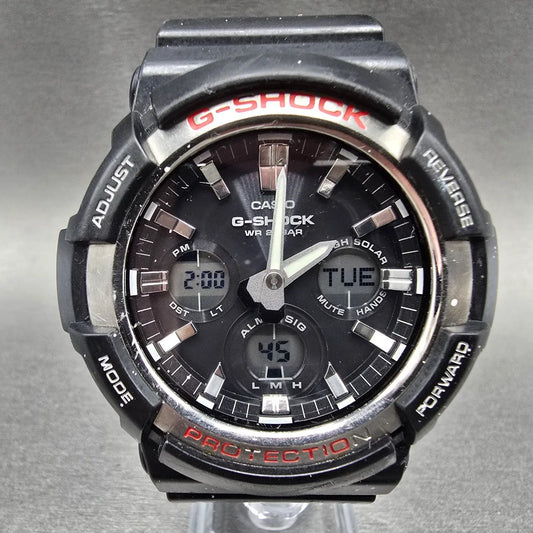 Casio G-Shock GAS-100 Watch Men 48mm Black Silver Analog Digital Solar Alarm0