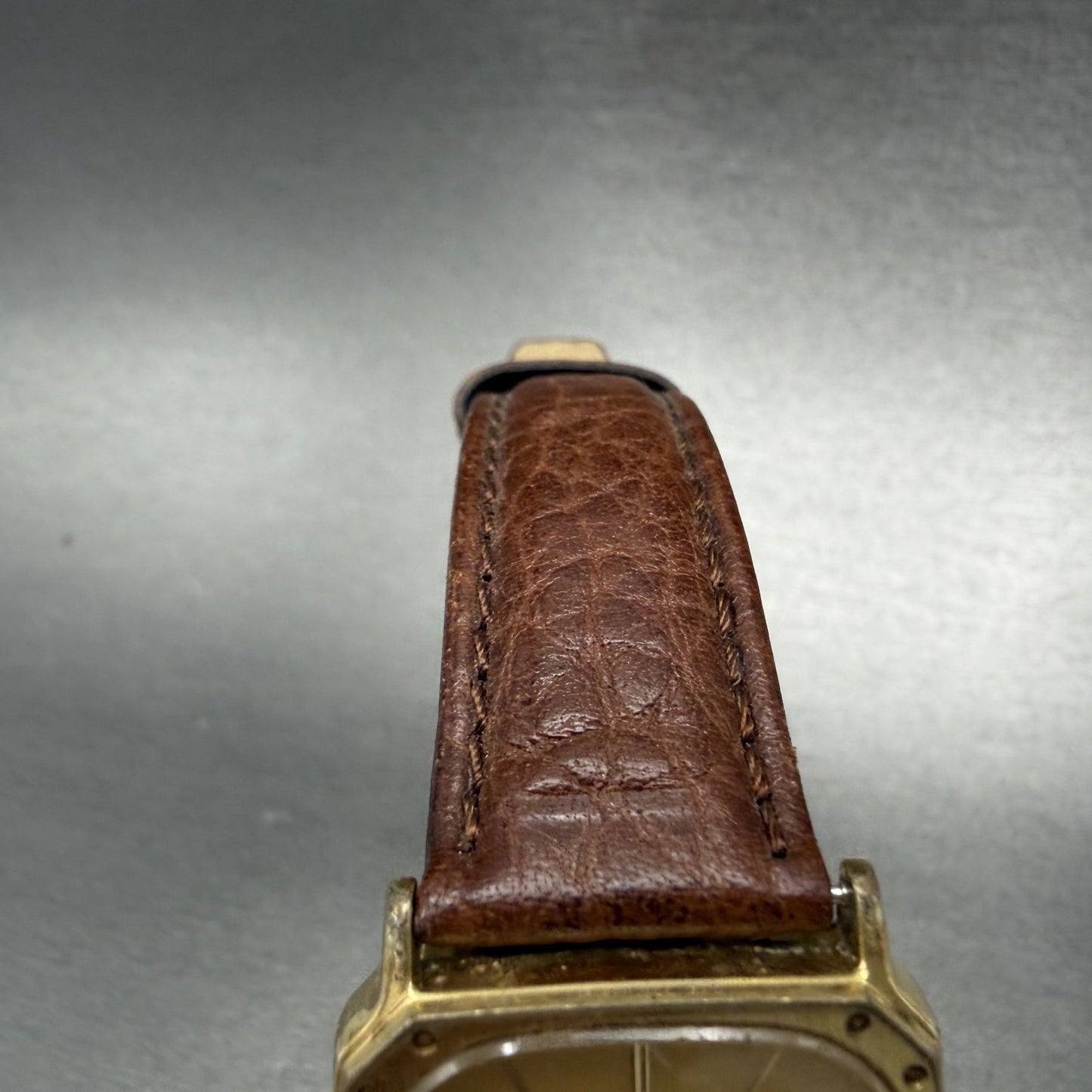 Seiko Tank Watch Men 28mm Champagne Dial Gold Tone Date 6532-5140 New Battery4