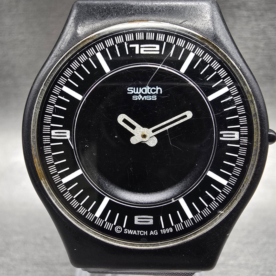 Swatch Noir de Chine Watch Men 34mm Black Dial Black Tone Round SFB107 New Batt1