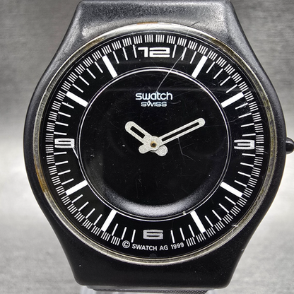 Swatch Noir de Chine Watch Men 34mm Black Dial Black Tone Round SFB107 New Batt1