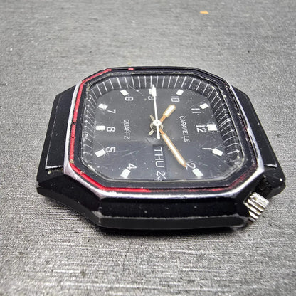 Caravelle Watch Men 33mm Black Dial Black Tone Octagon 40C10 P5 New Battery5