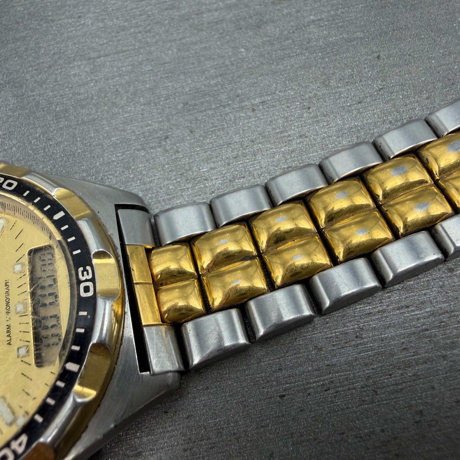 Seiko SQ Sports 150 Watch Men 41mm Analog Digital Two Tone Alarm Chrono NewBat6