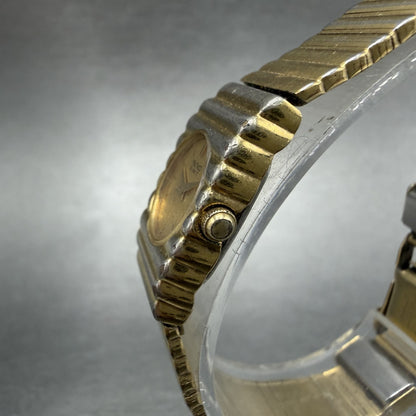 Seiko Watch Women 14mm Champagne Dial Gold Tone Rectangle 1E20-5099 New Battery2