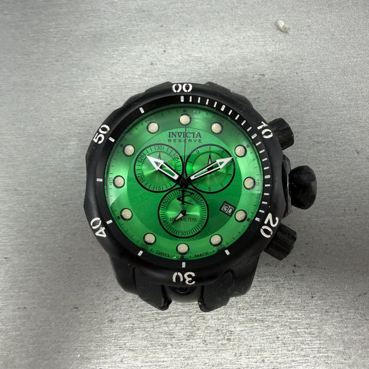Invicta Reserve Venom Chrono Watch Men 52mm Green Dial READ!!!!!! Black New batt0