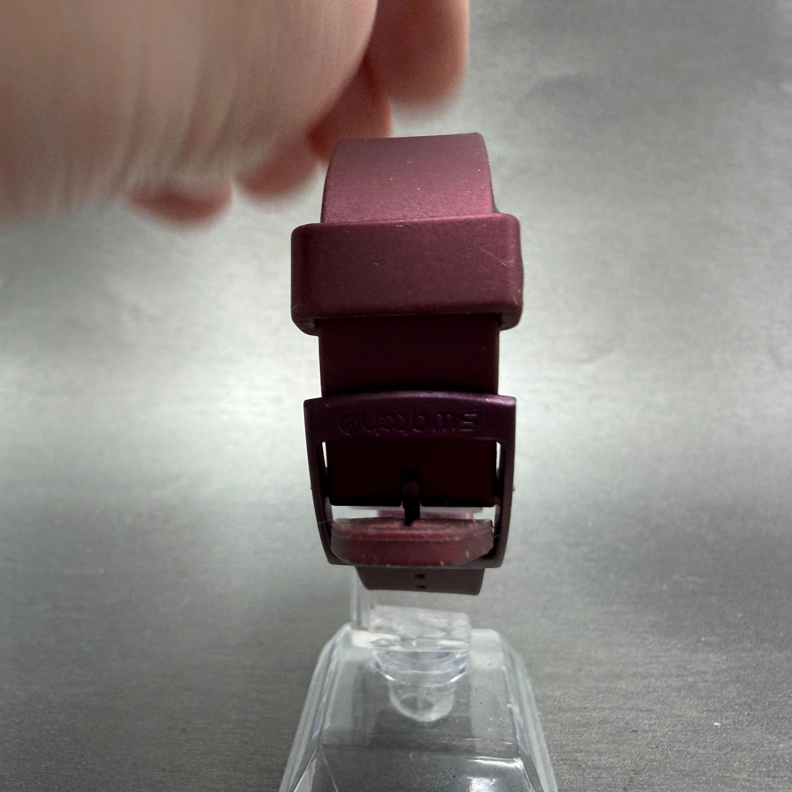 Swatch Redbaya Watch Men Purple Dial Purple Tone Date Round GR405 New battery7