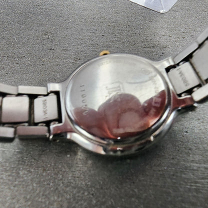 Seiko Cressta Watch Women 23mm White Dial Two Tone Round 2N200130 New Battery9