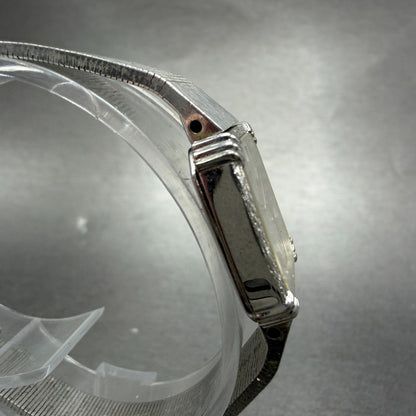 Seiko Watch Women 20mm Silver Dial Silver Tone Square 1400-5480 New Battery3