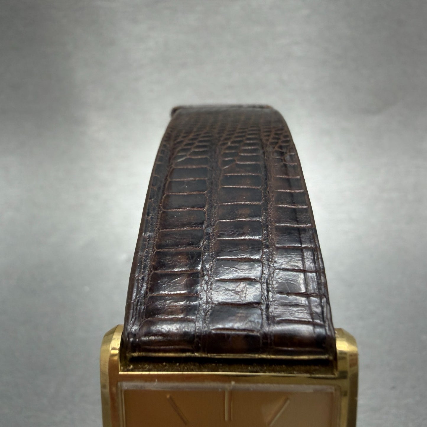 Seiko Tank Watch Men 25mm Champagne Dial Gold Tone 6020-5059 New Battery Vintage4