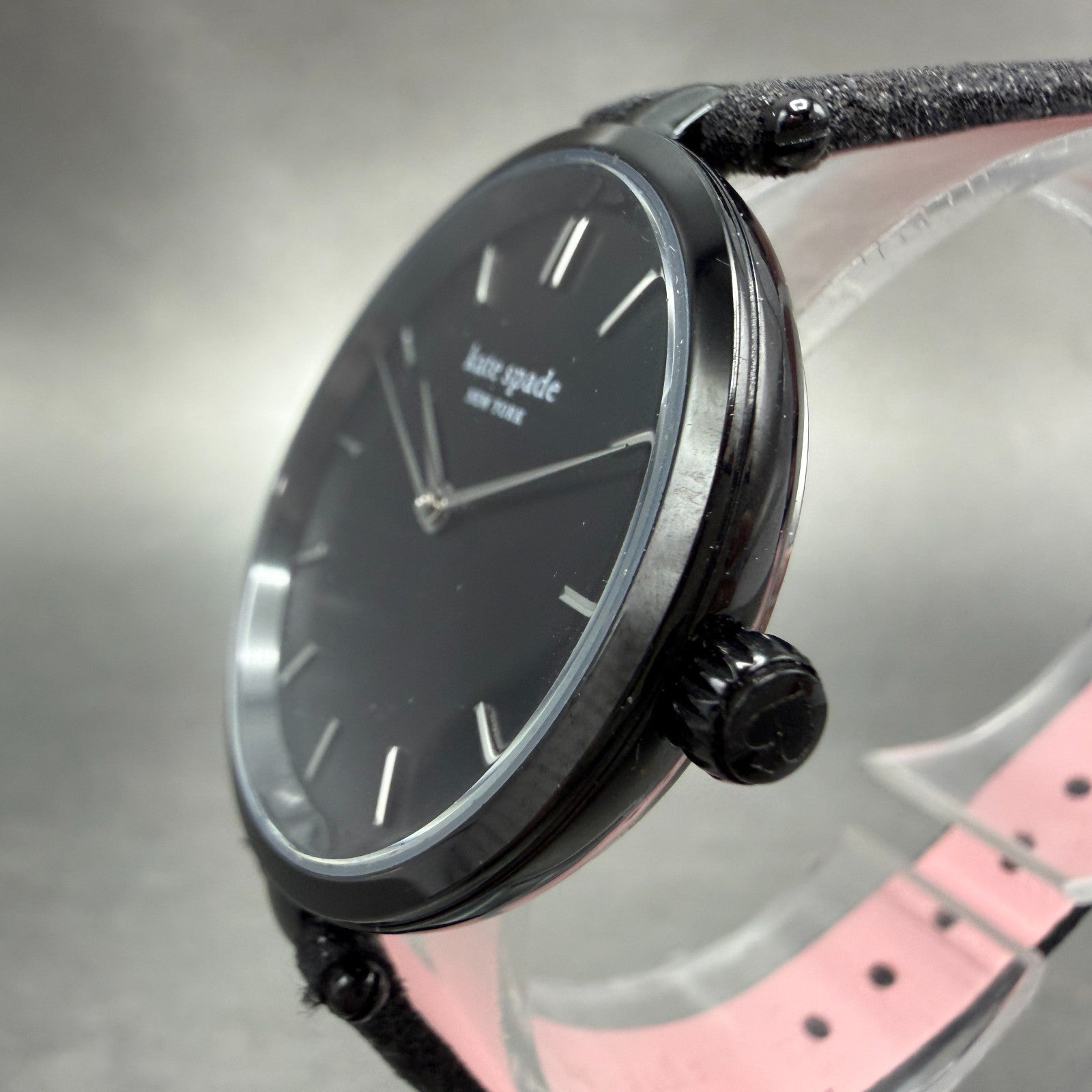 Kate Spade Holland Watch Women 34mm Black Dial Black Tone Round New Battery2
