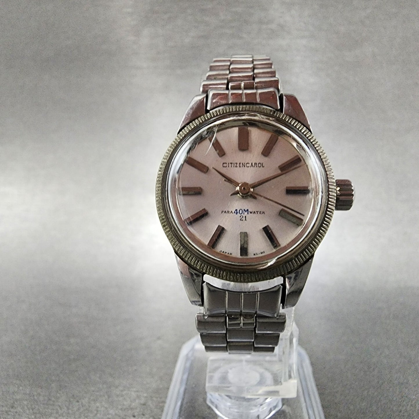 Citizen Carol Watch Women 25mm White Dial Steel Manual Wind 21 Jewels Runs5
