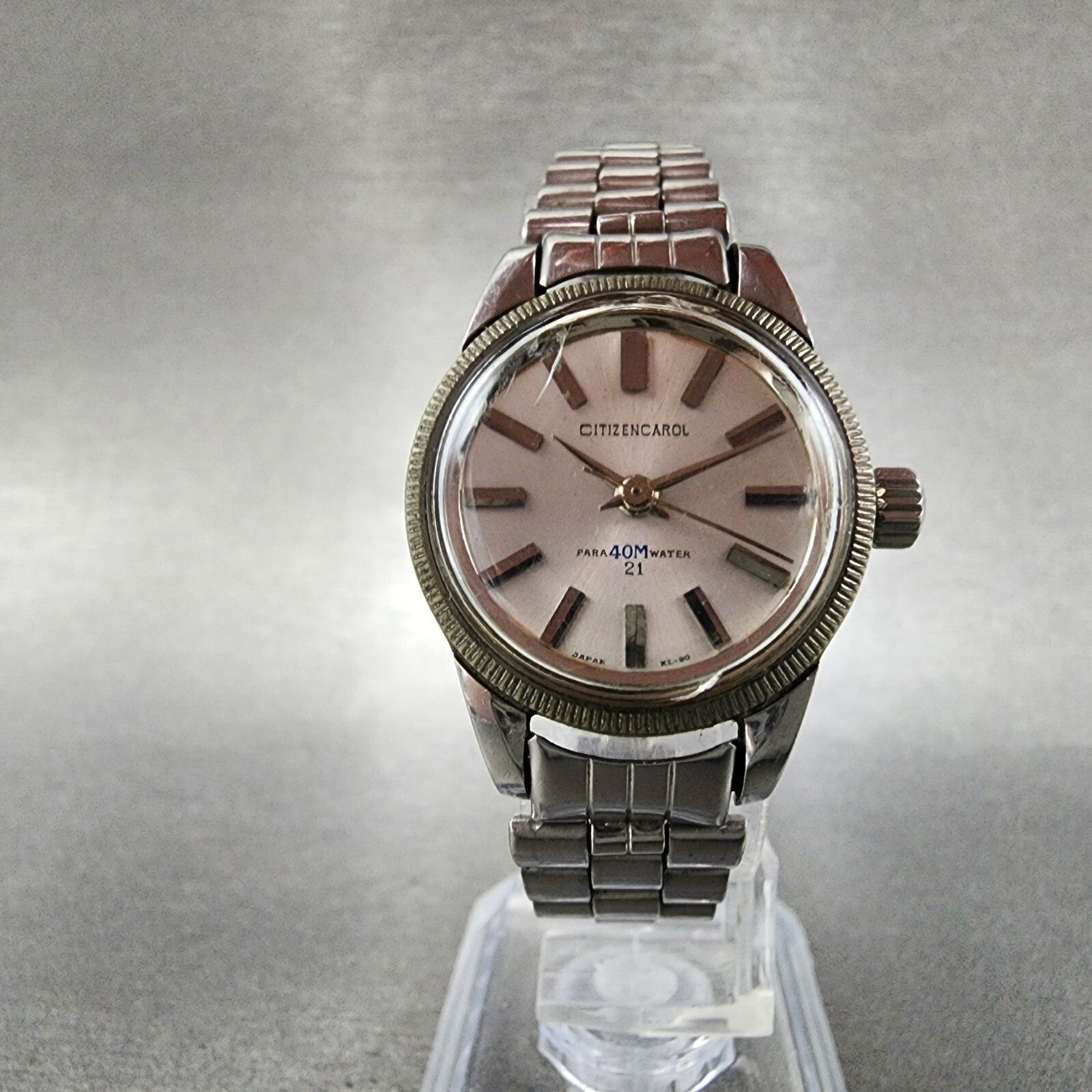 Citizen Carol Watch Women 25mm White Dial Steel Manual Wind 21 Jewels Runs5