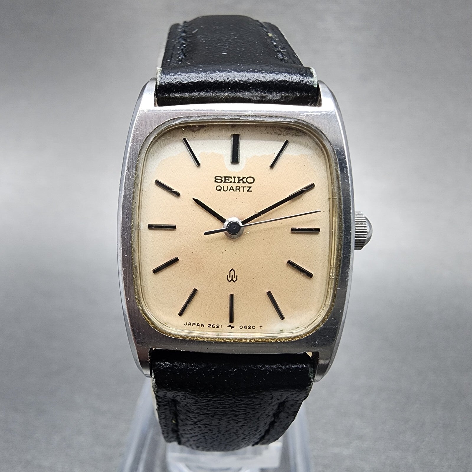 Seiko Watch Women 21mm White Dial Silver Tone Rectangle 26215220 New Battery0