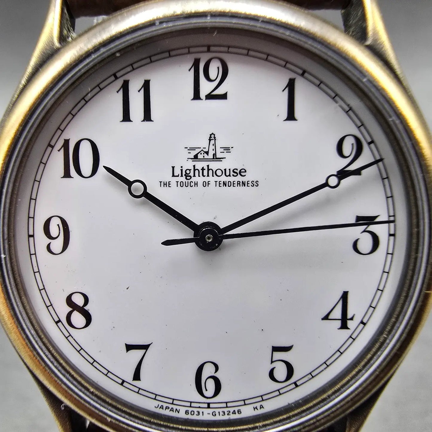 Citizen Lighthouse Watch Men 31mm White Dial Gold Tone 6031-G04223 New Battery1