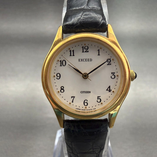 Citizen Exceed Watch Women 24mm White Dial Gold Tone 3330-H08410 Round New Batt0