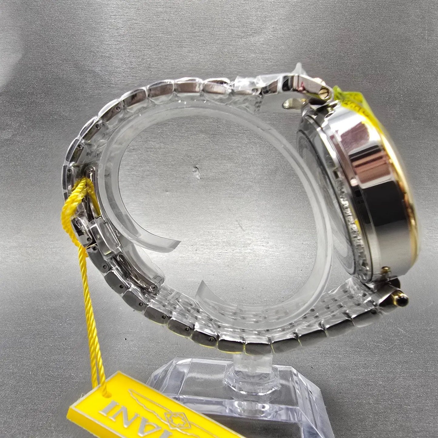 Invicta Objet D'Art Automatic Skeleton Watch Men 46mm Two Tone Dual Time Runs7