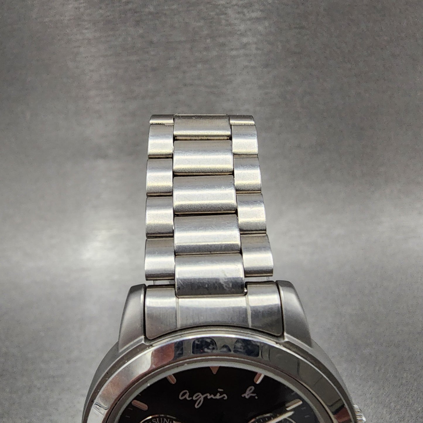 Seiko Agnes B Watch Women 33mm Black Dial Steel Daydate Round V33J0010 New Batt4