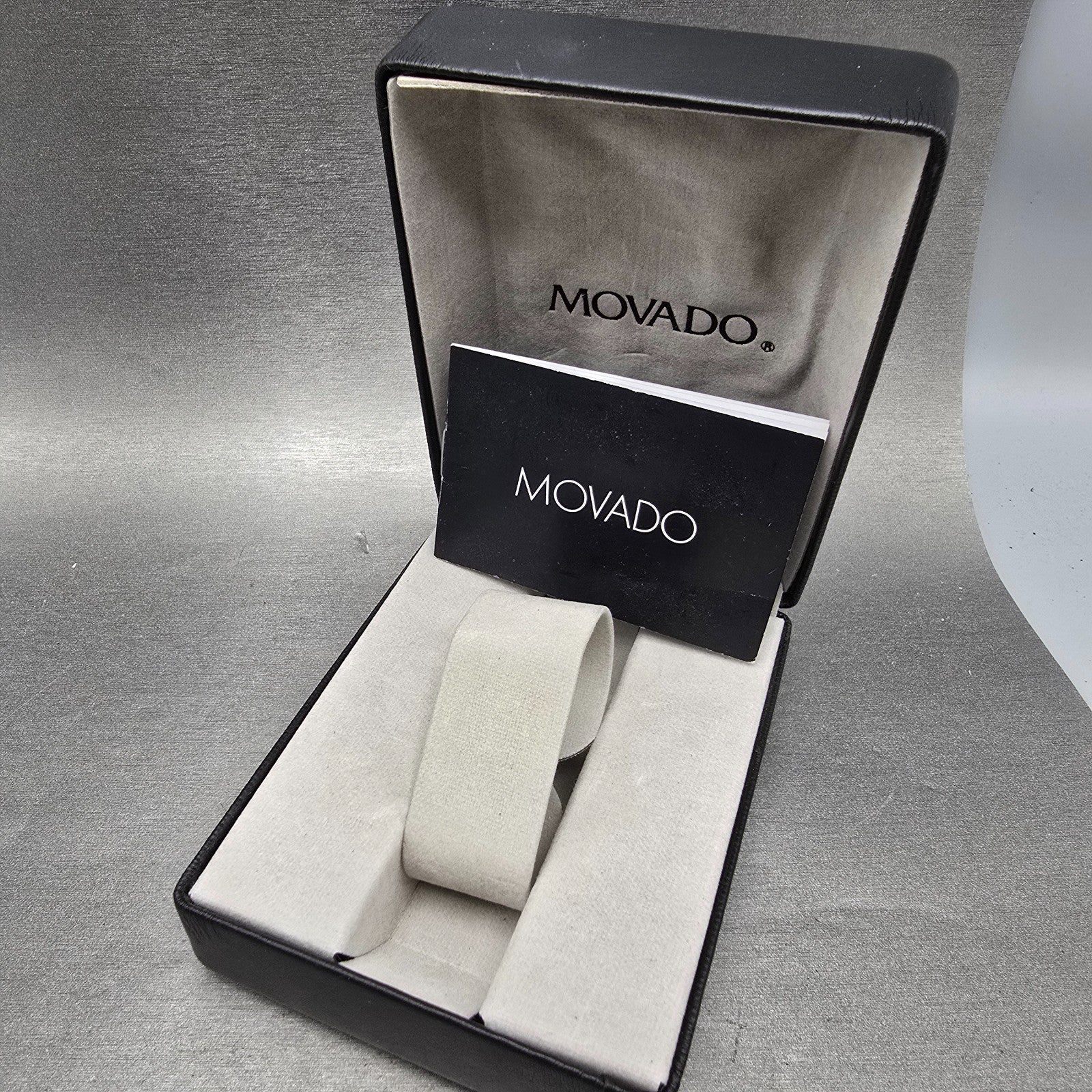 Movado Amorosa Watch Women 24m Black Dial Silver Tone 84 E4 1842 New Batt W/Box11