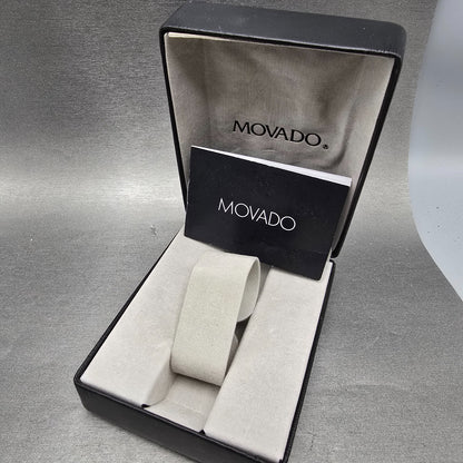 Movado Amorosa Watch Women 24m Black Dial Silver Tone 84 E4 1842 New Batt W/Box11