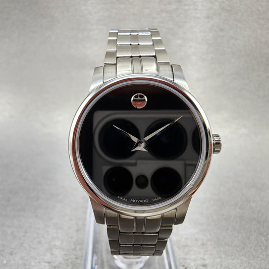 Movado Museum Classic Watch Women 28mm Black Dial Stainless Steel Round 06075370