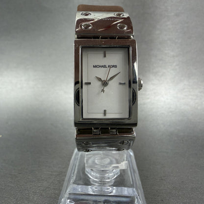 Michael Kors Darci watch Women 18mm Silver Dial Steel Rectangle MK2129 New Batt5