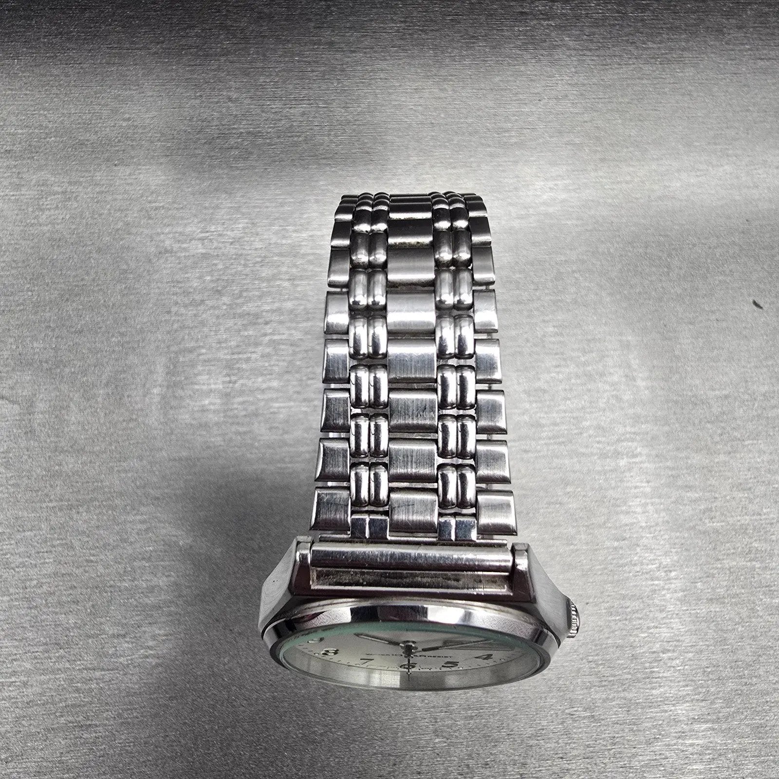 Seiko Alba Watch Men 35mm Silver Dial Silver Tone Daydate V743-8A10 New Battery4