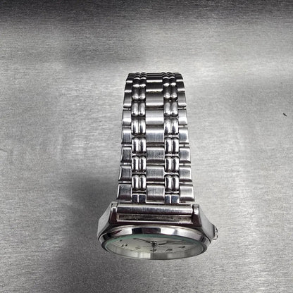 Seiko Alba Watch Men 35mm Silver Dial Silver Tone Daydate V743-8A10 New Battery4
