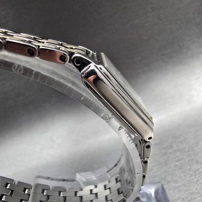 Seiko Tank Watch Women 16mm White Dial Silver Tone Rectangle 1N01-0FH0 New BatKL3