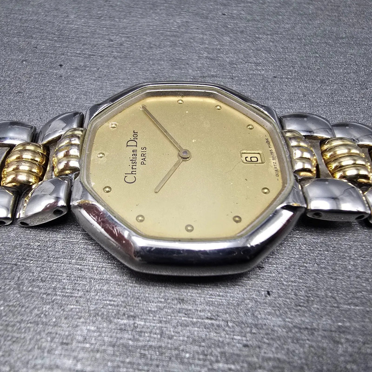 Christian Dior Watch Men 32mm Champagne Dial Two Tone Date 45.204 PARTS7